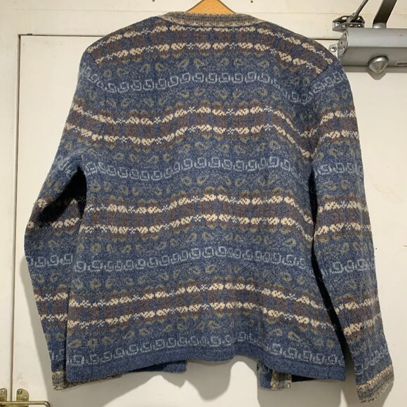 VINTAGE CARROLL REED WOOL PATTERN SWEATER JACKETS SIZE L - Picture 5 of 12